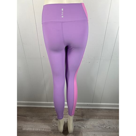 WILO The Label Ribbed Color block Pink and Purple High Rise Leggings Size M - Picture 3 of 6